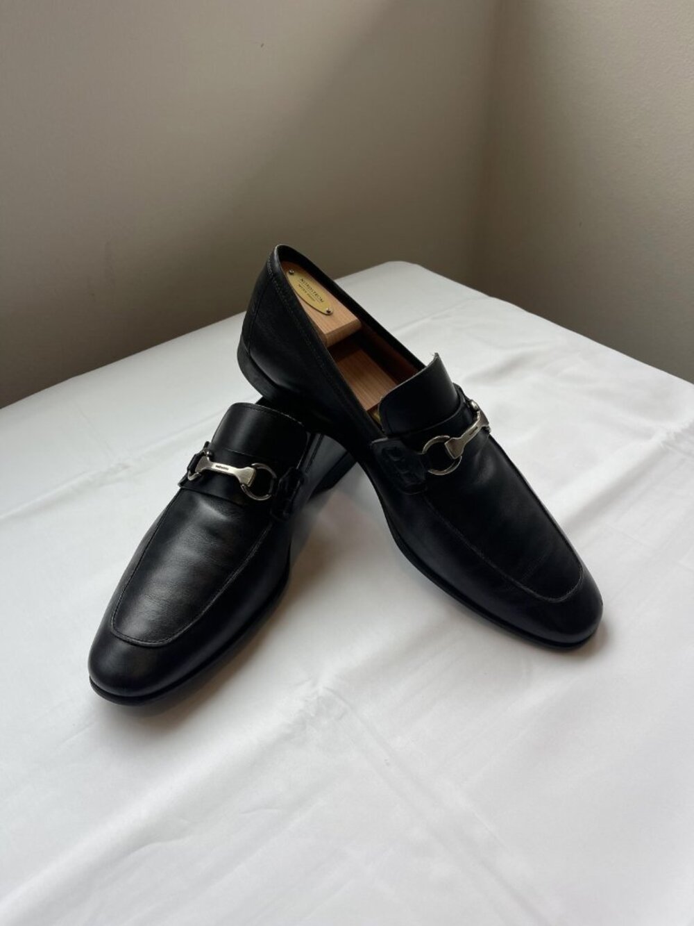 Magnanni Rafa II Bit Loafer Black Leather Men's 12 M Horsebit Made in Spain